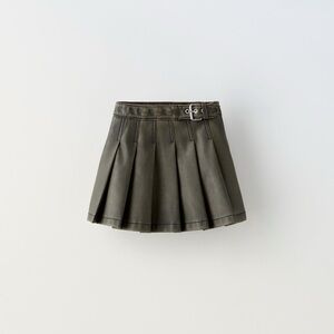 WASHED FAUX LEATHER SKIRT